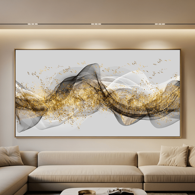 Tela Canvas Abstrata Dourada - sem moldura