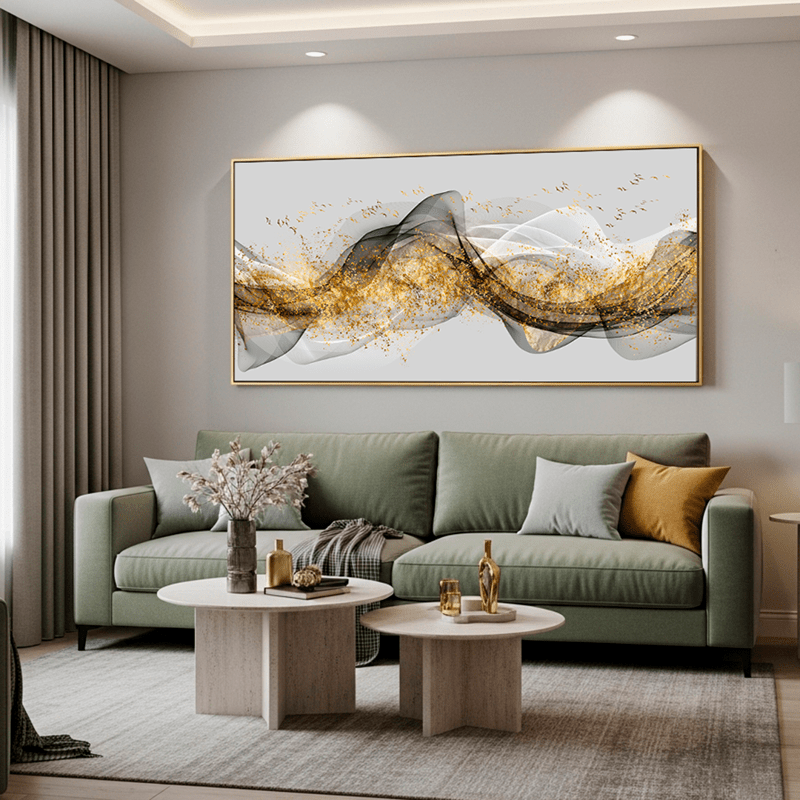 Tela Canvas Abstrata Dourada - sem moldura