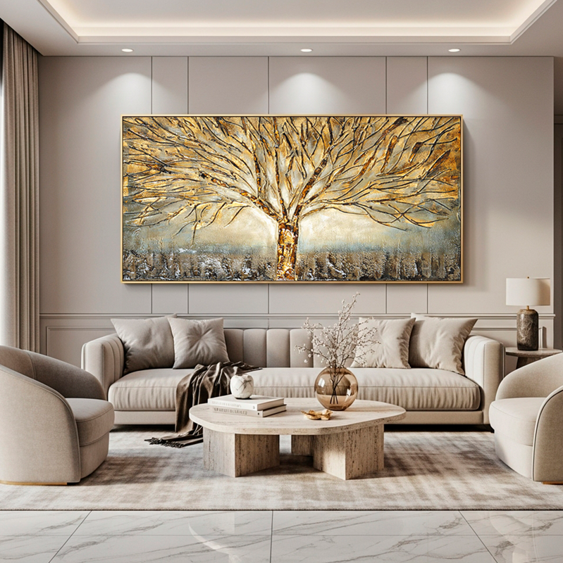 Tela Canvas Árvore Dourada - sem moldura