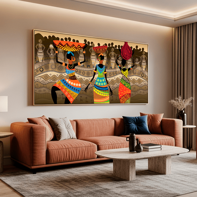 Tela Canvas Arte Abstrata Dança Africana - sem moldura