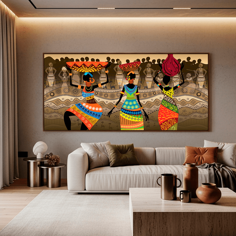 Tela Canvas Arte Abstrata Dança Africana - sem moldura