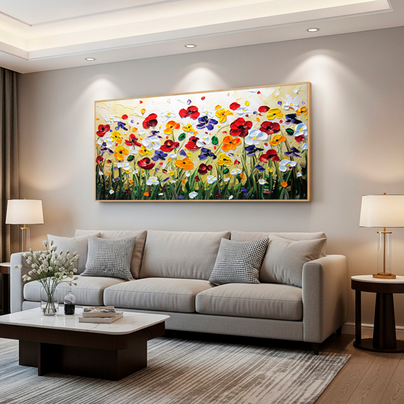 Tela Canvas Jardim de Folhas Coloridas - sem moldura