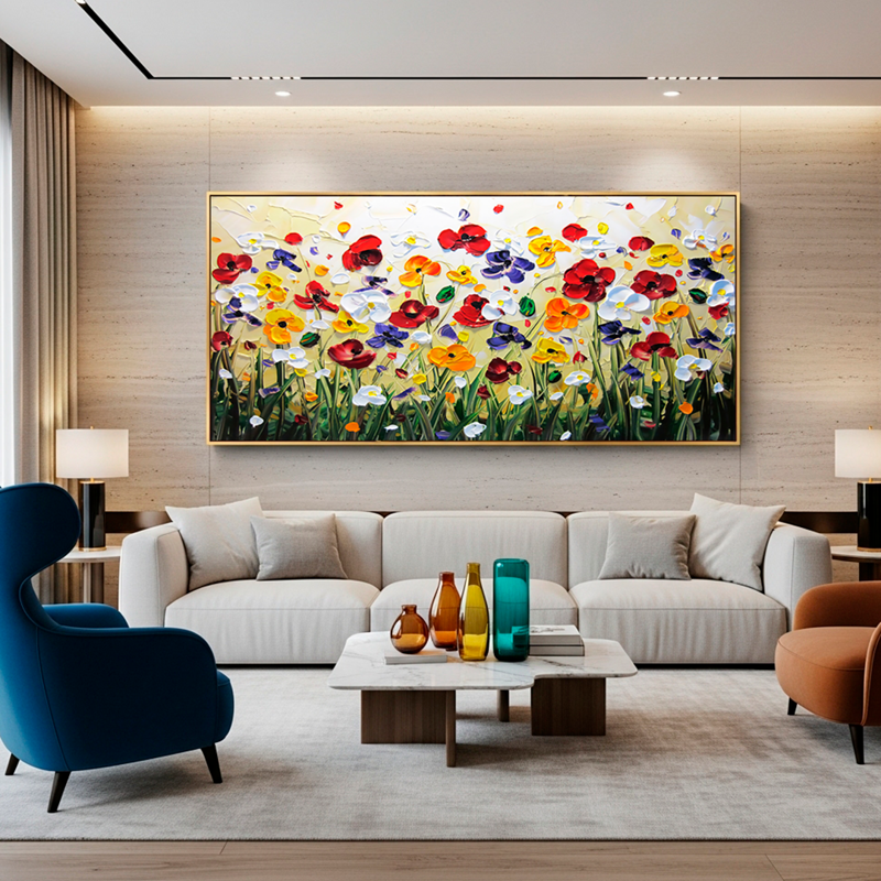 Tela Canvas Jardim de Folhas Coloridas - sem moldura