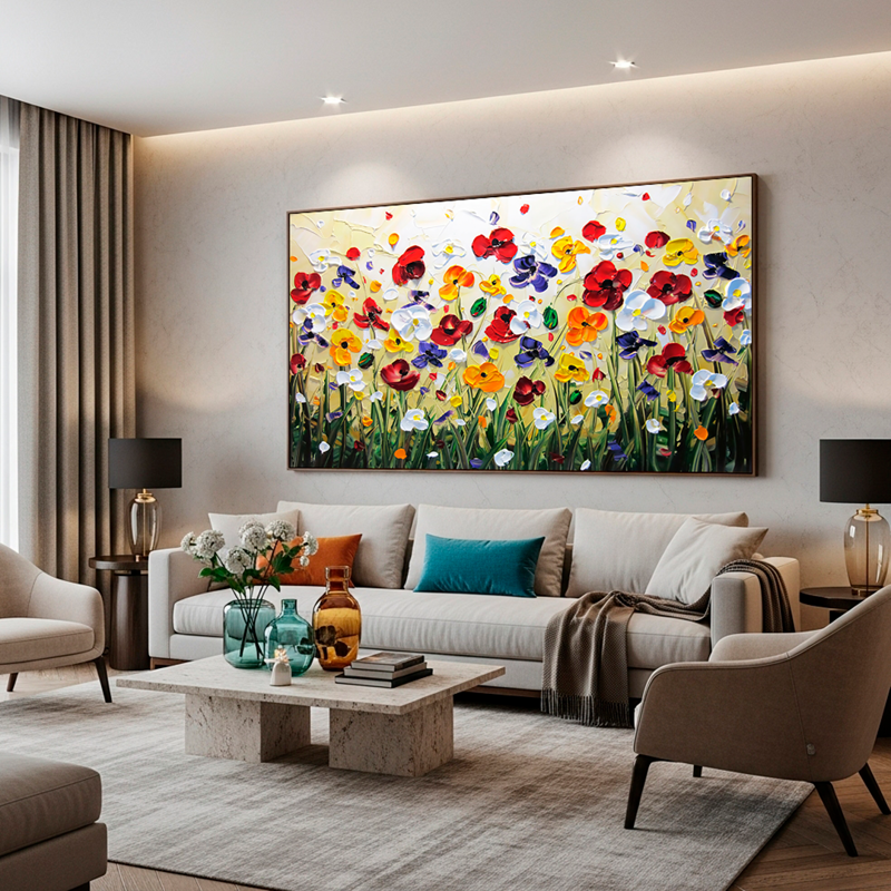 Tela Canvas Jardim de Folhas Coloridas - sem moldura