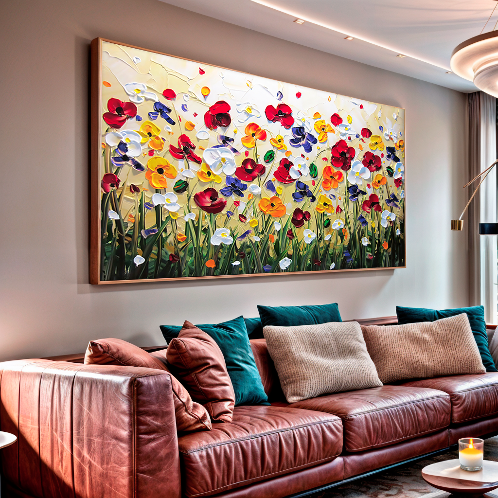 Tela Jardim de Folhas Coloridas