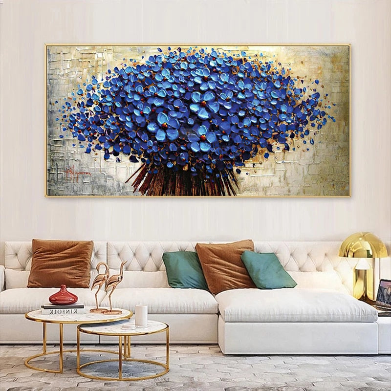 Tela Orquídeas Azuis - Carneiro Shop