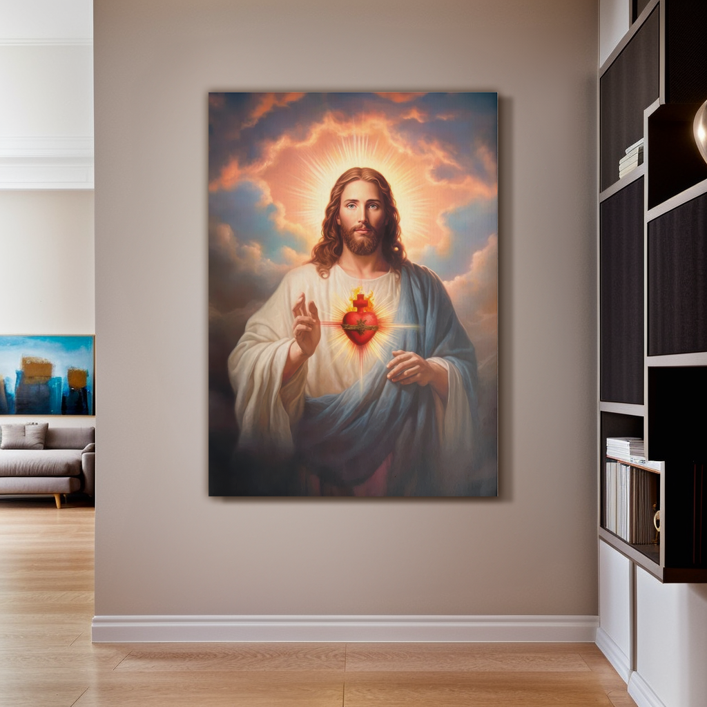 QUADRO CANVAS SAGRADO CORAÇÃO DE JESUS