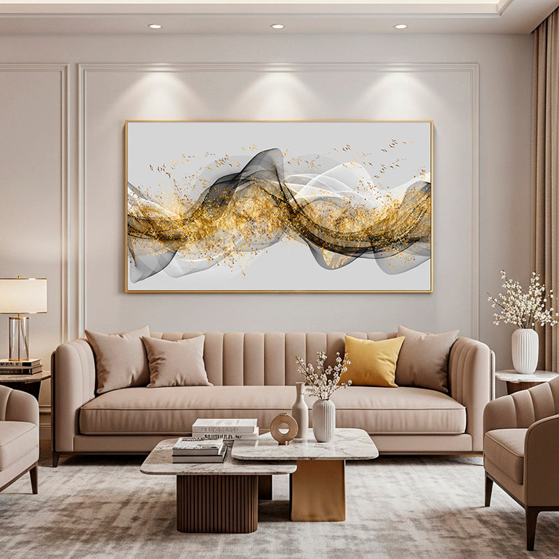 Quadro Abstrato Dourado