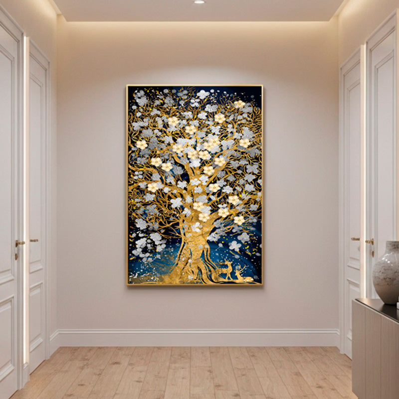 Quadro Flores Douradas