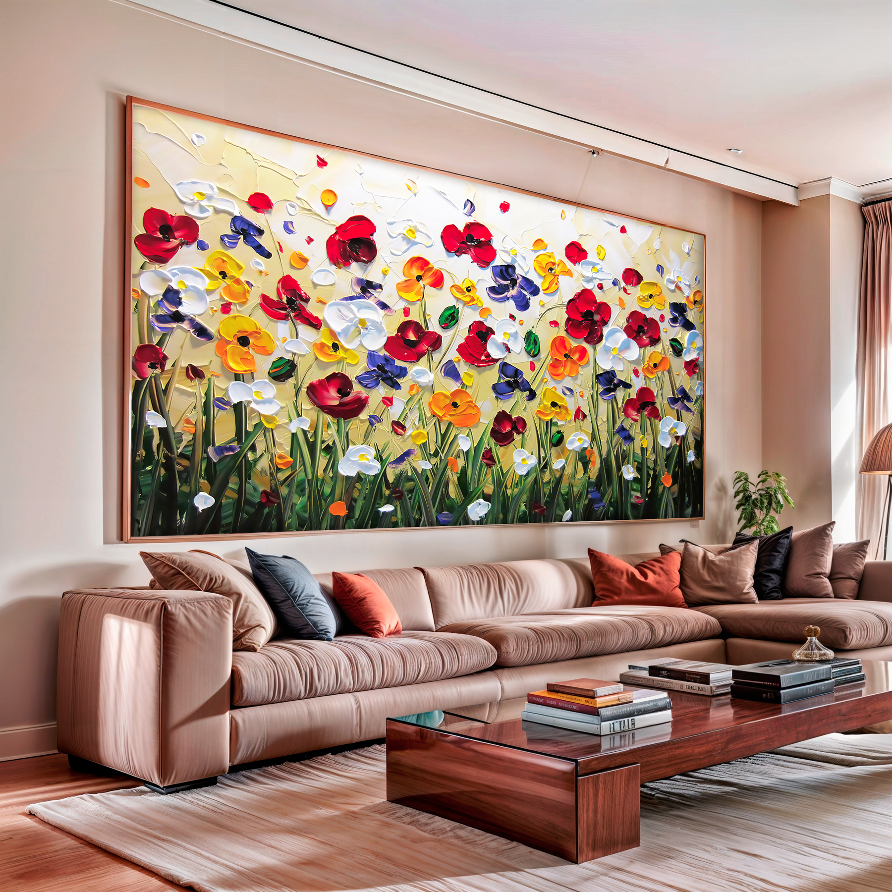 Tela Jardim de Folhas Coloridas