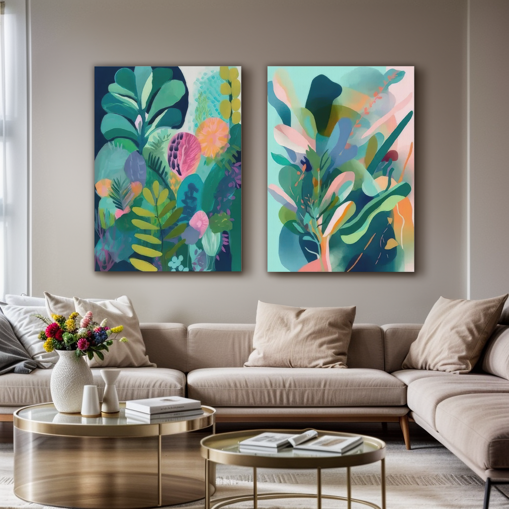 QUADRO CANVAS PLANTAS TROPICAIS