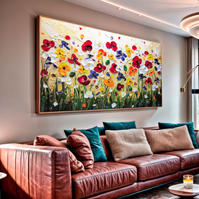 Tela Jardim de Folhas Coloridas