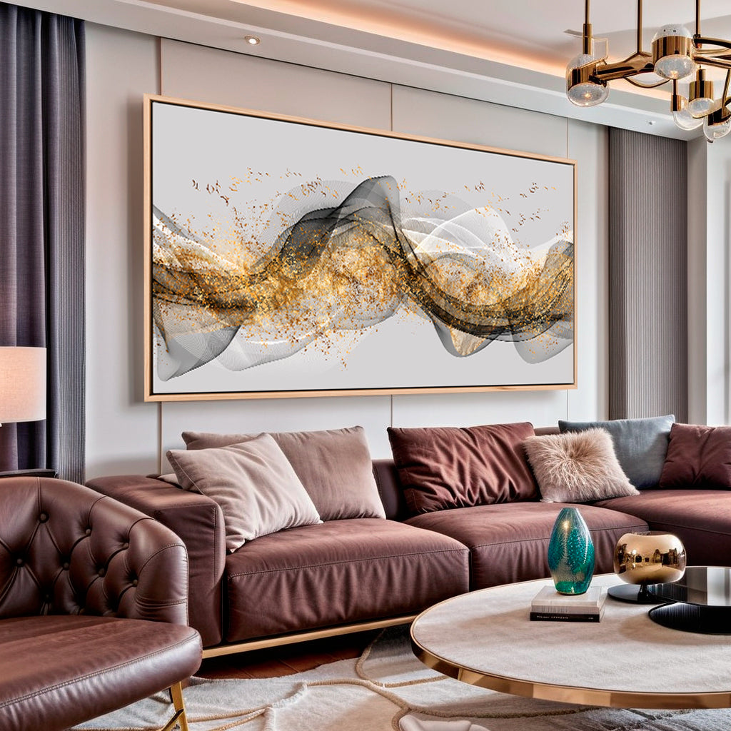 Tela Abstrata Dourada