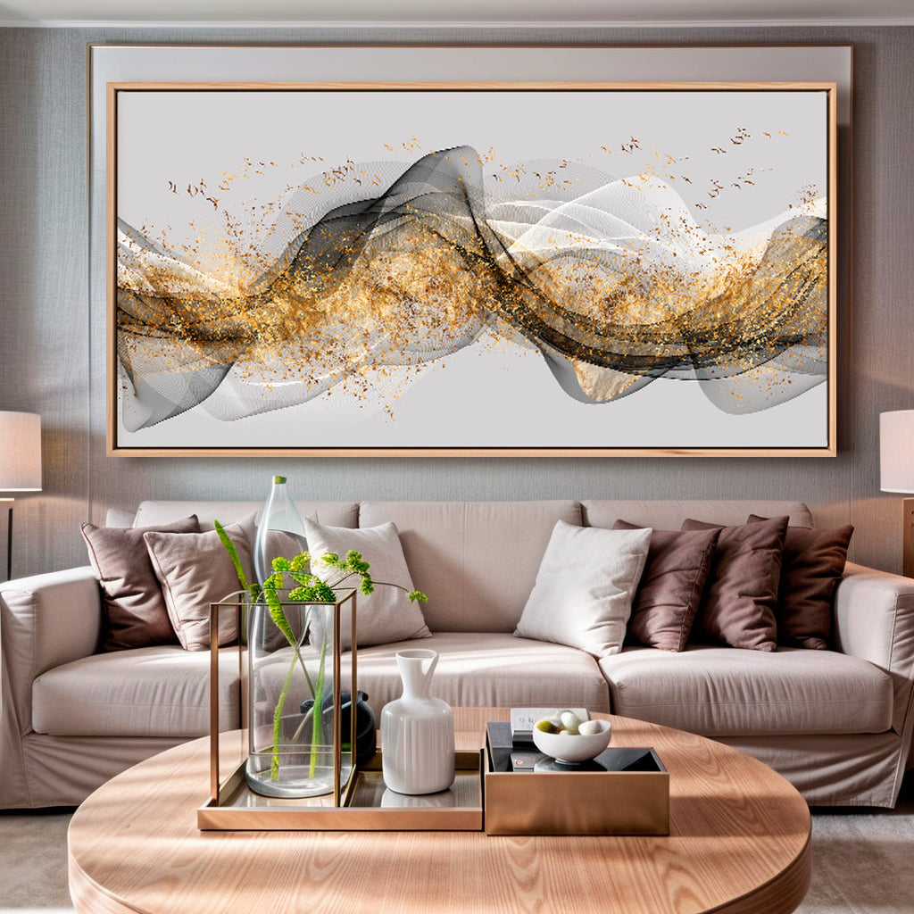 Tela Abstrata Dourada