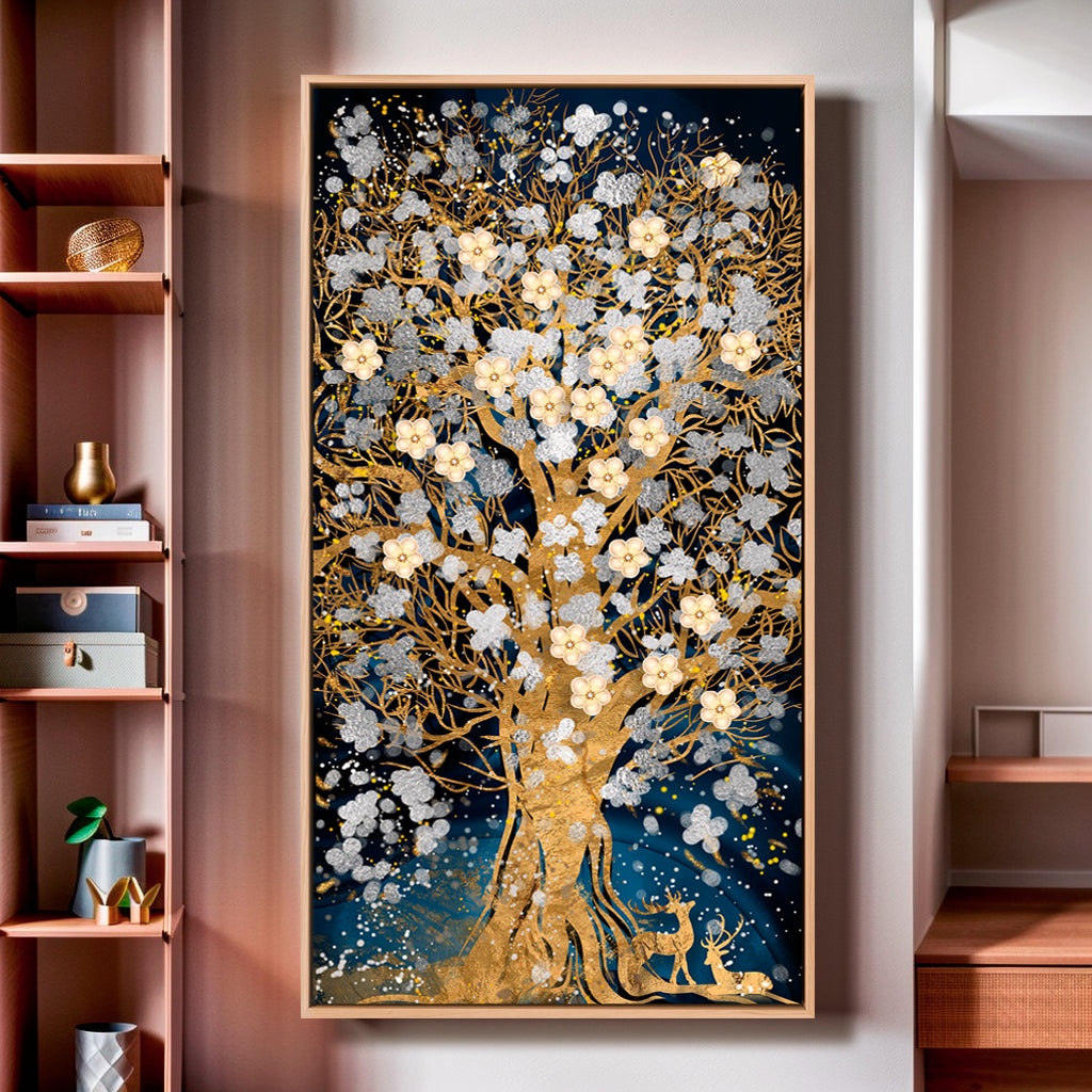 Tela Árvore de Flores Douradas