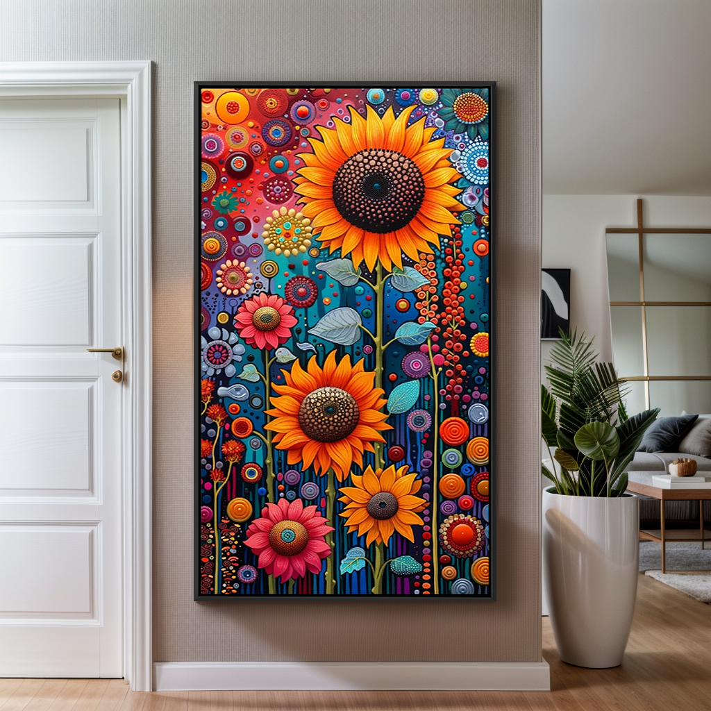 Tela Girassol Mosaico Colorido