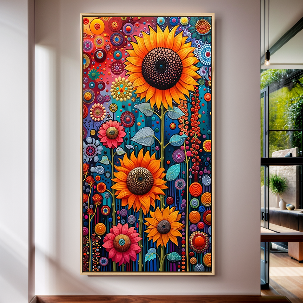 Tela Girassol Mosaico Colorido