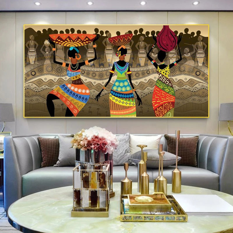 TELA ARTE ABSTRATA DANÇA AFRICANA - Carneiro Shop